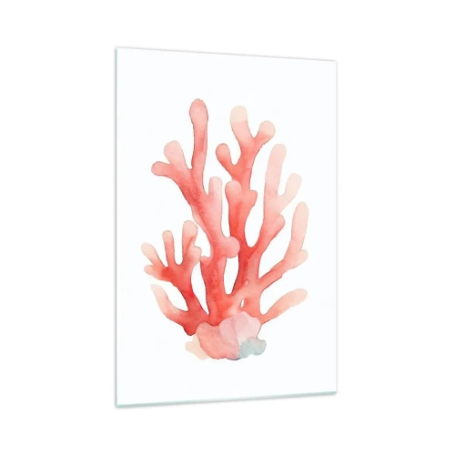 Glastavla - Bild på glas - Korallfärgad korall - 70x100 cm