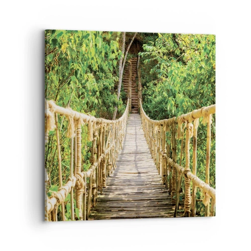 Canvastavla - Bild på duk - Upphängd i grönskan - 70x70 cm