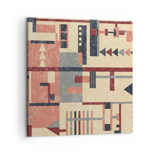 Canvastavla - Bild på duk - Kombination av vertikala och horisontella element - 60x60 cm