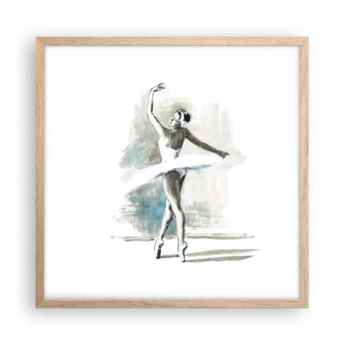 Affisch i ram av ljusek - Förtrollad i en svan - 50x50 cm