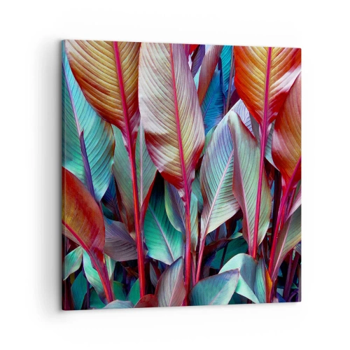 Canvastavla - Bild på duk - En färgglad tätskog - 50x50 cm