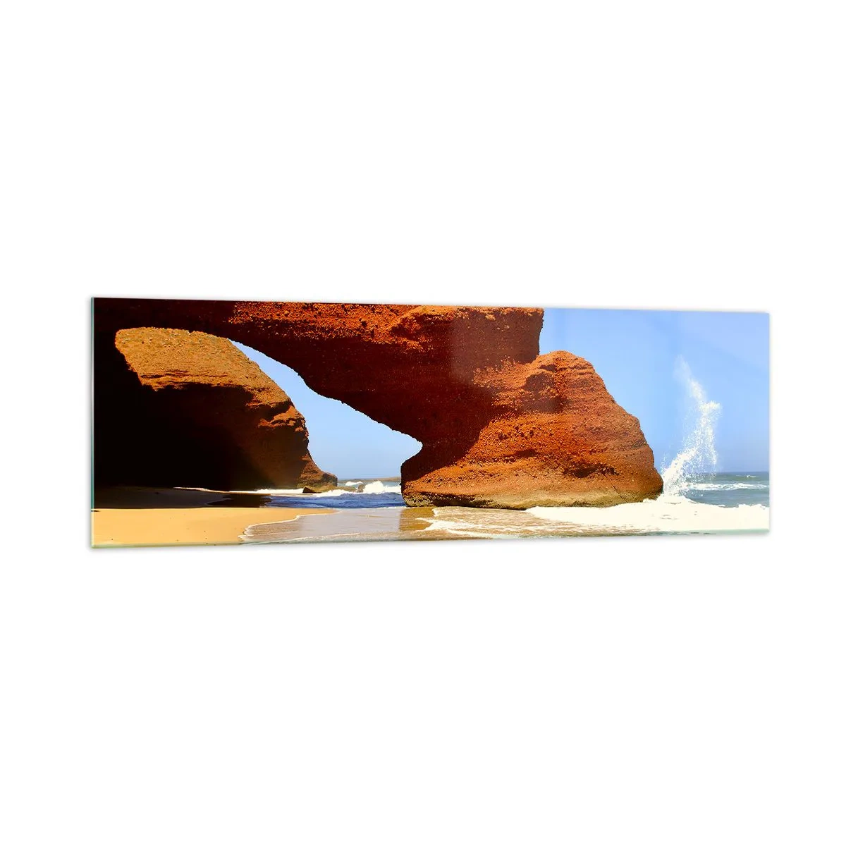Glastavla - Bild på glas - Vatten och vind i tusentals år - 160x50 cm