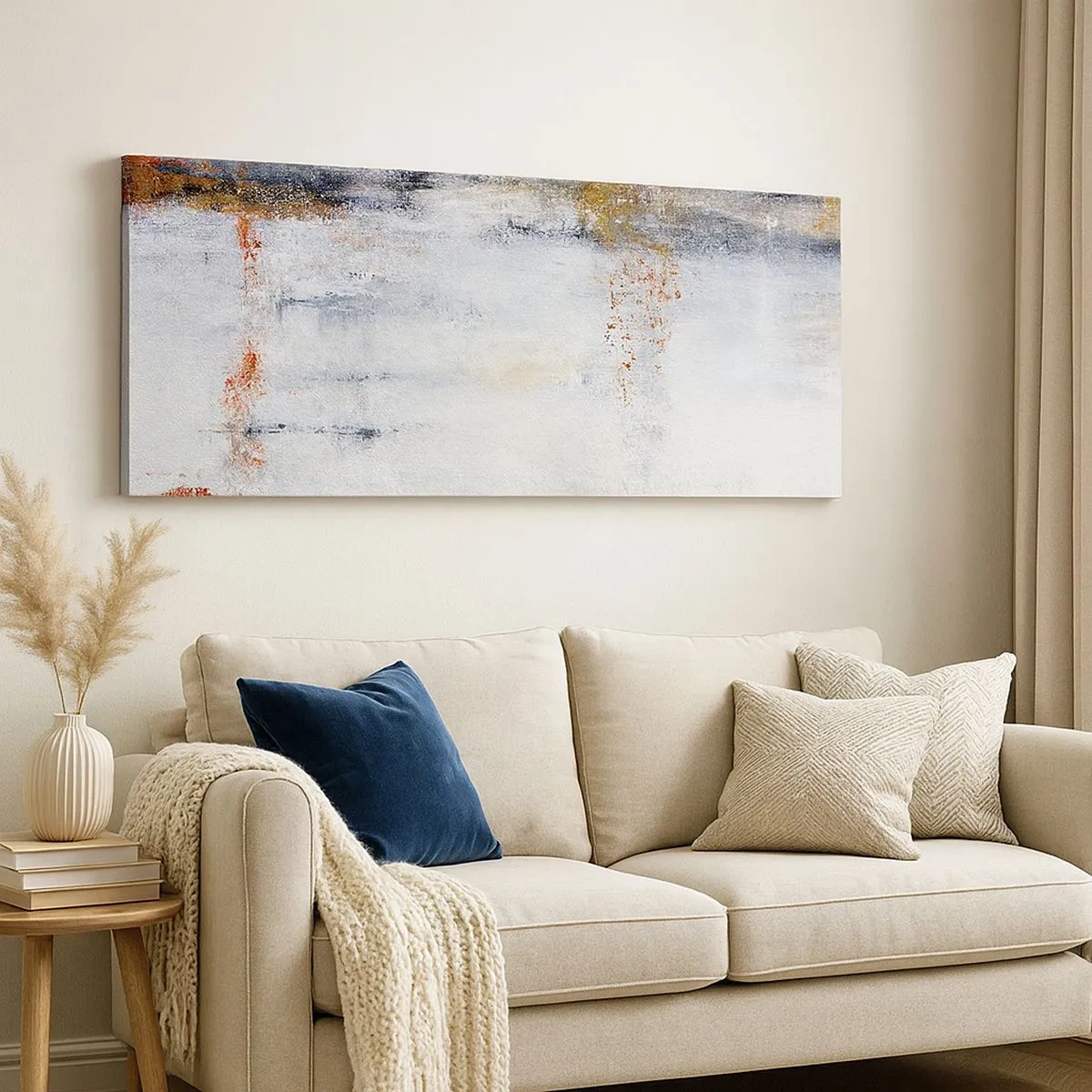 Canvastavla - Bild på duk - Bakom luftridån - 100x40 cm