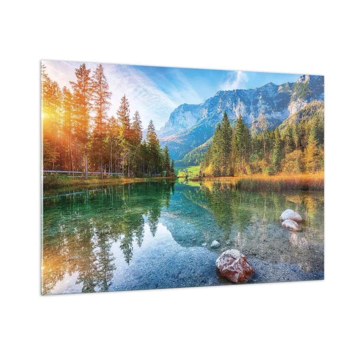 Glastavla - Bild på glas - Höstens mildhet - 100x70 cm