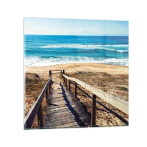 Glastavla - Bild på glas - Spring! - 40x40 cm