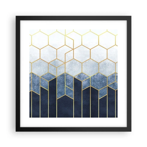 Affisch i svart ram - Komposition i synkoprytm - 40x40 cm