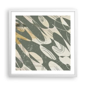 Affisch i vit ram - Rytmisk abstraktion - 50x50 cm