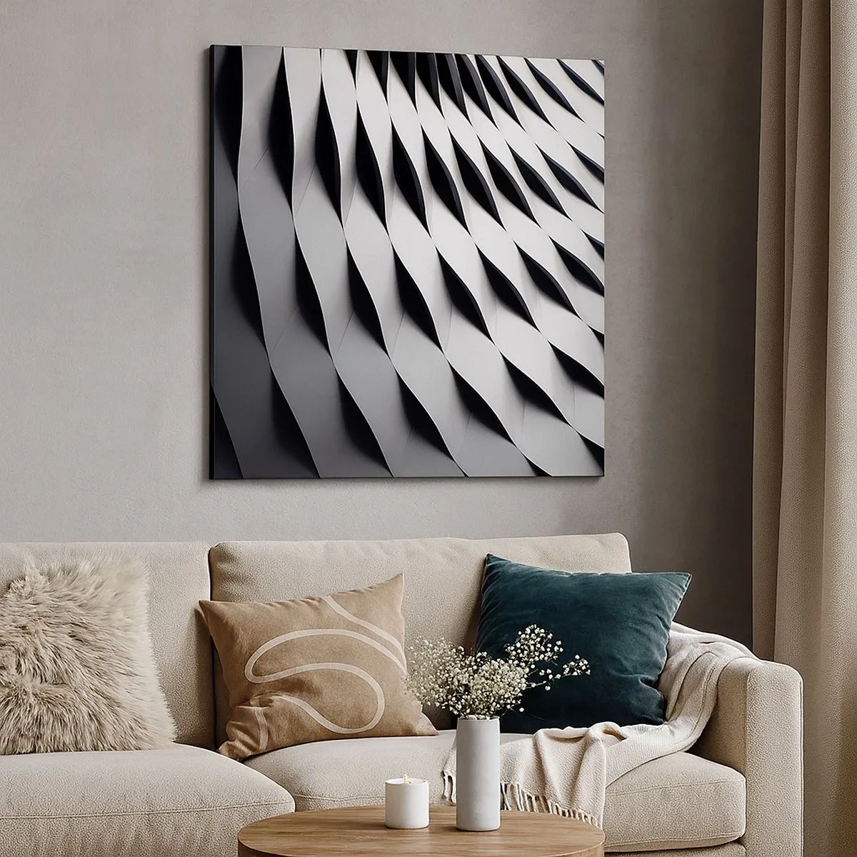 Canvastavla - Bild på duk - På vågornas yta - 30x30 cm