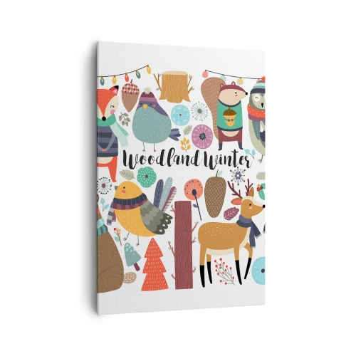 Canvastavla - Bild på duk - Sagojul i skogen - 70x100 cm