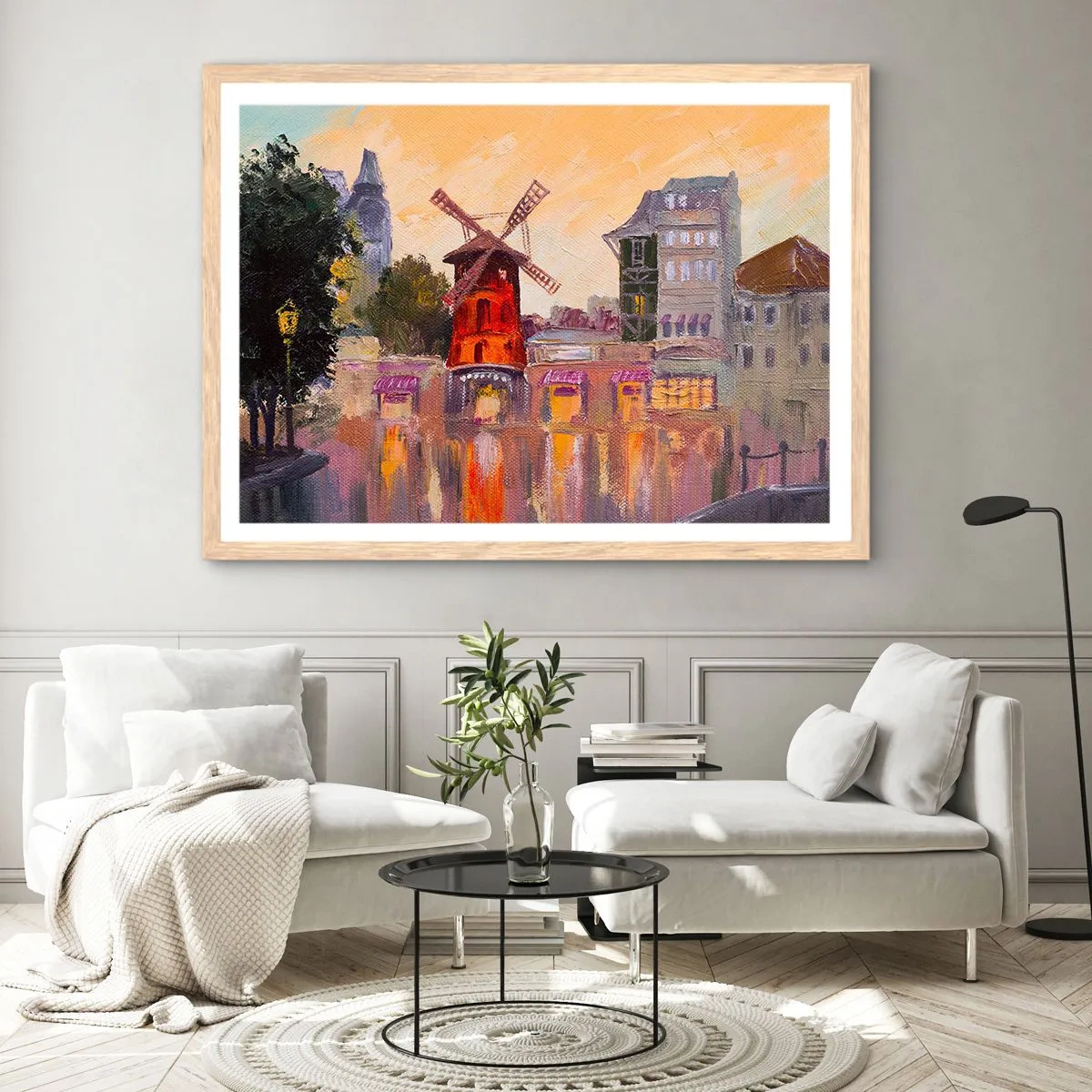 Affisch i ram av ljusek - Ikoner av Paris – Moulin Rouge - 100x70 cm