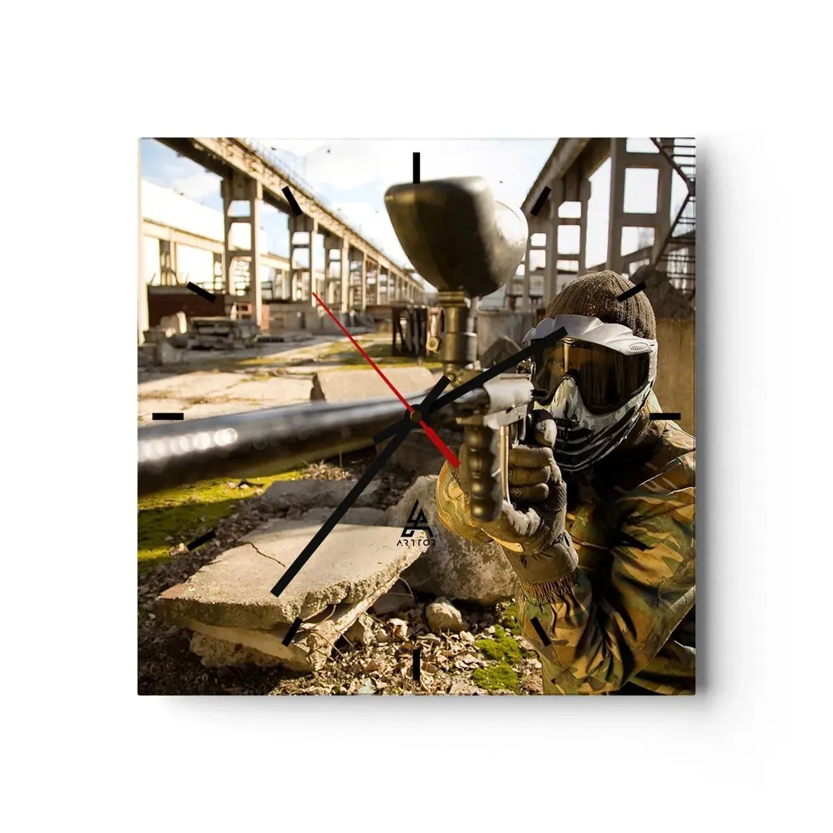 Väggklocka - Klocka på glas - Du kan också bli hjälte - 40x40 cm