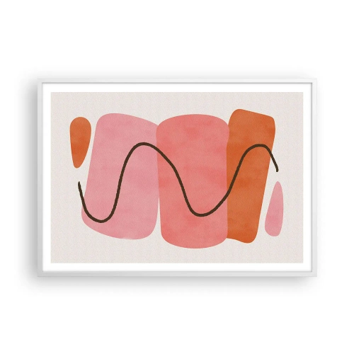 Affisch i vit ram - Formernas mjuka rörelse - 100x70 cm