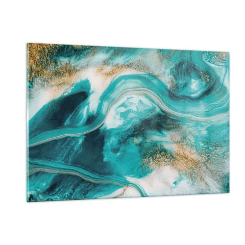 Glastavla - Bild på glas - Guldflod - 120x80 cm