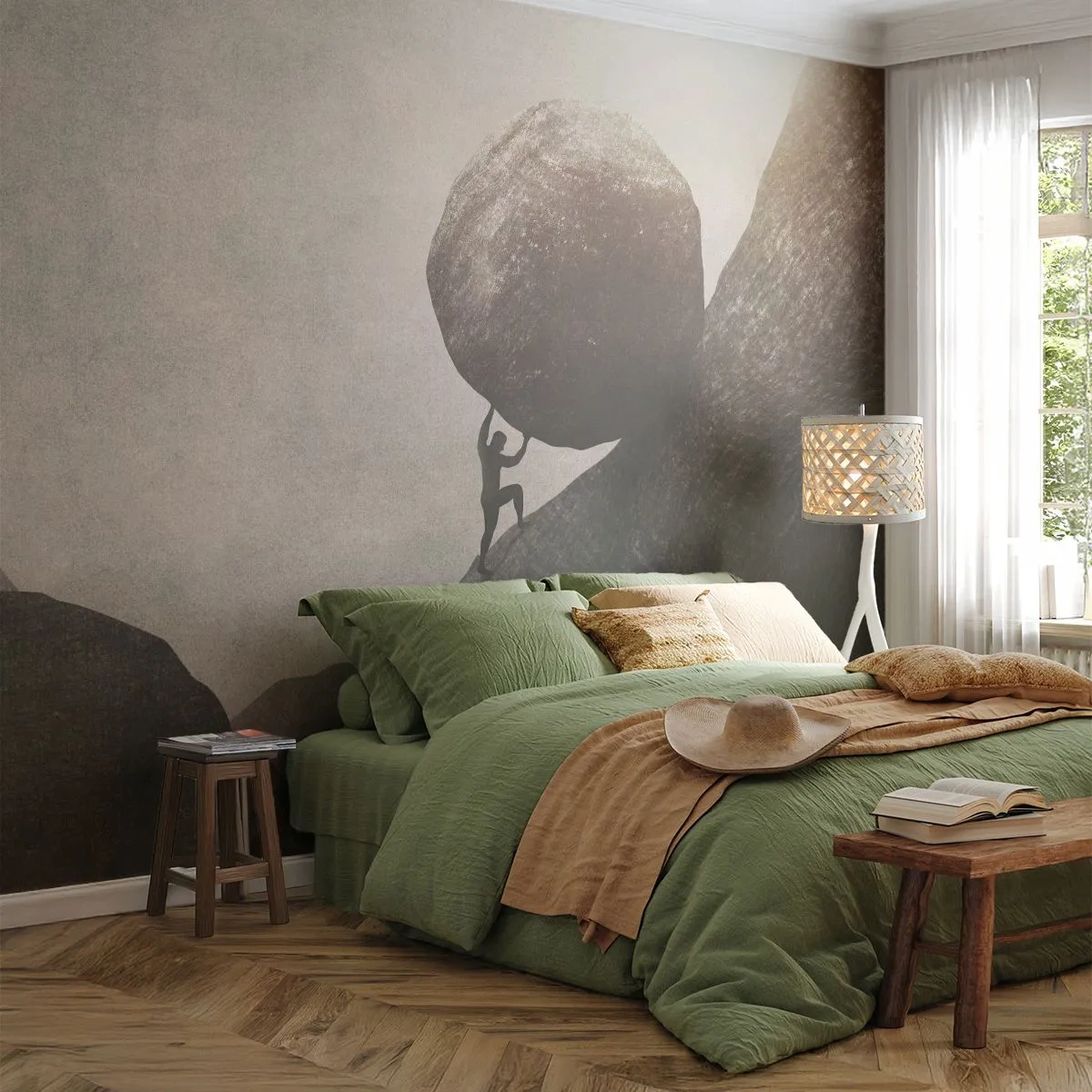 Fototapet Premium Sand - Jag tror i strid mot hoppet - Abstraktion, Bit, Tvinga - 350x256 cm
