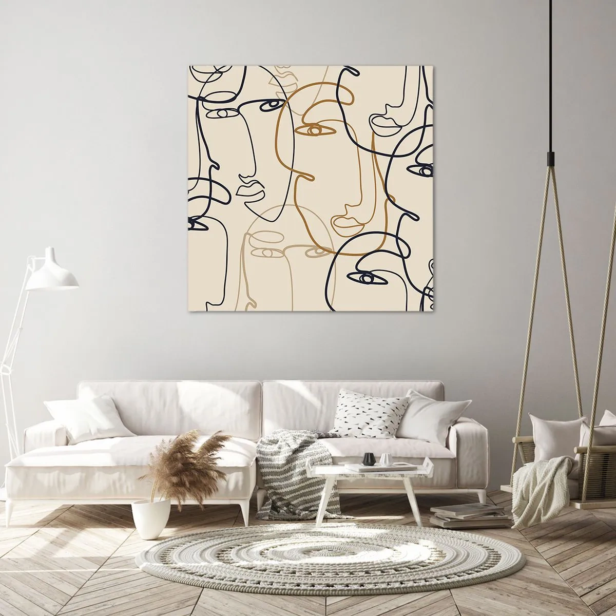 Canvastavla - Bild på duk - Mångfaldigad porträtt - 50x50 cm