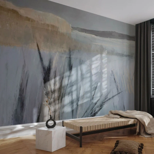 Fototapet på mått Standard Eco - Vinterfält - Ljus, Minimalism, Bit