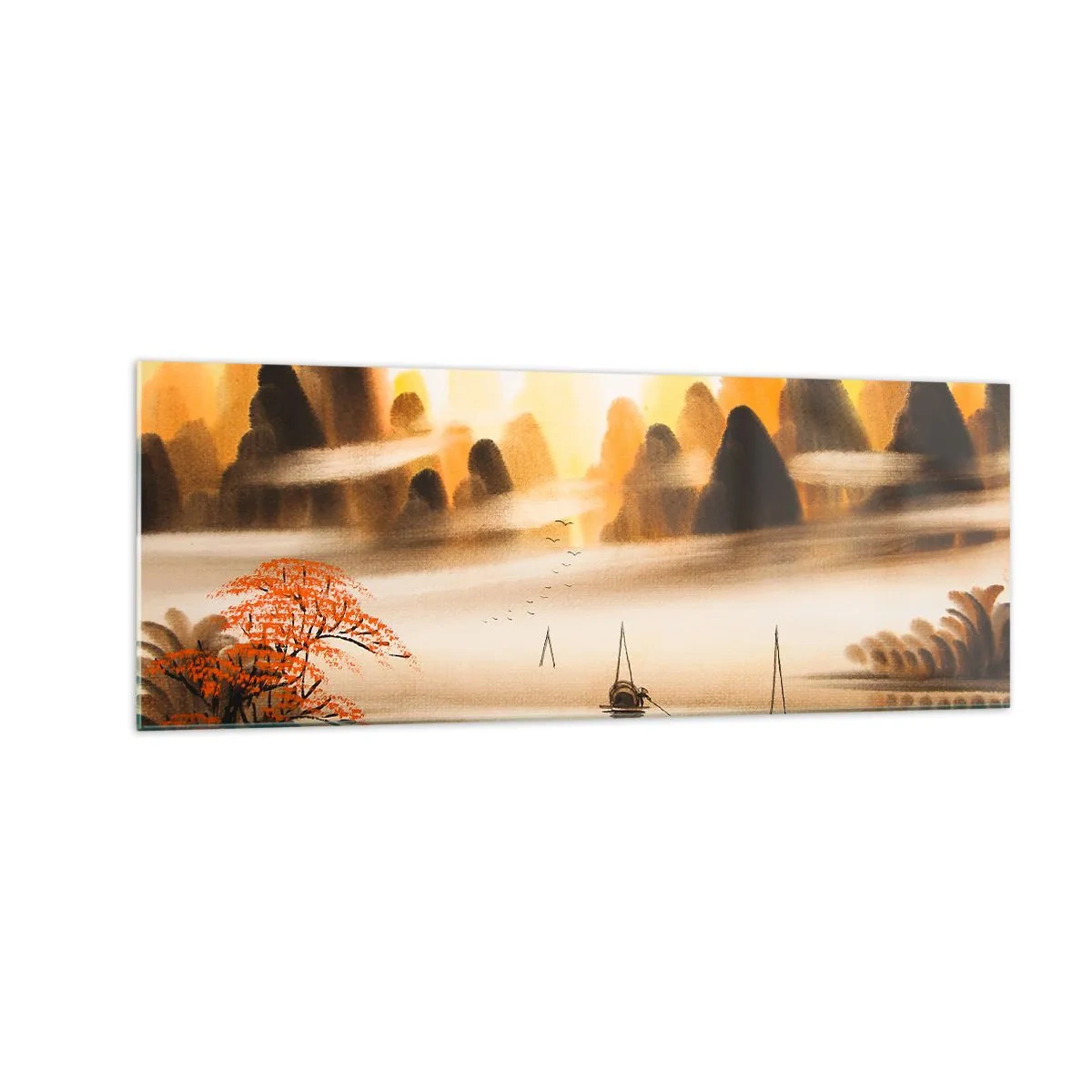 Glastavla - Bild på glas - Längre bort än Fjärran Östern - 140x50 cm