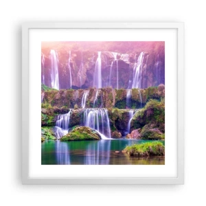 Affisch i vit ram - Trappan till himlen - 40x40 cm