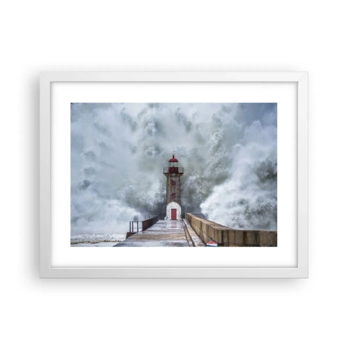 Affisch i vit ram - Vattnets vrål, vindens skrik  - 40x30 cm