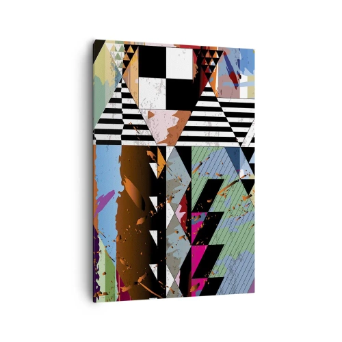 Canvastavla - Bild på duk - Geometriskt och organiskt - 70x100 cm