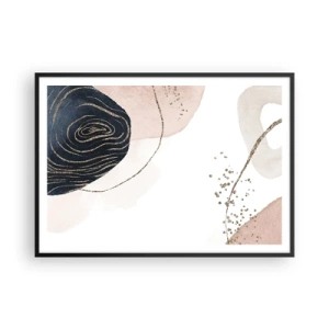 Affisch i svart ram - Allt flyter - 100x70 cm