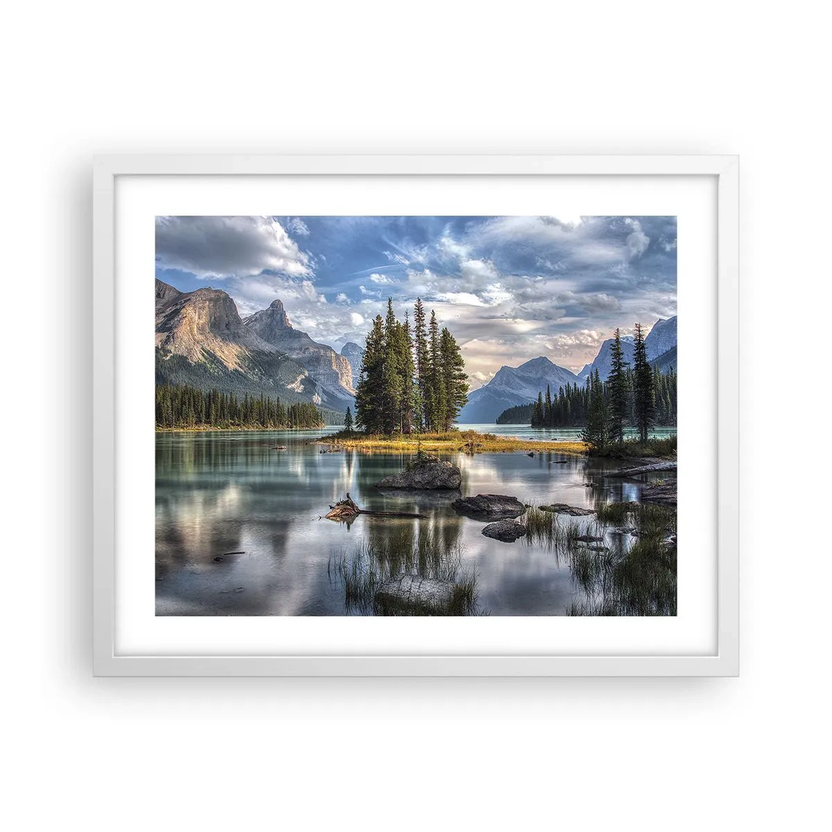 Affisch i vit ram - Vid stort och rent vatten - 50x40 cm
