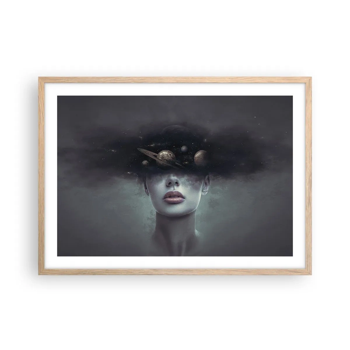 Affisch i ram av ljusek - Och planeterna blir galna... - 70x50 cm