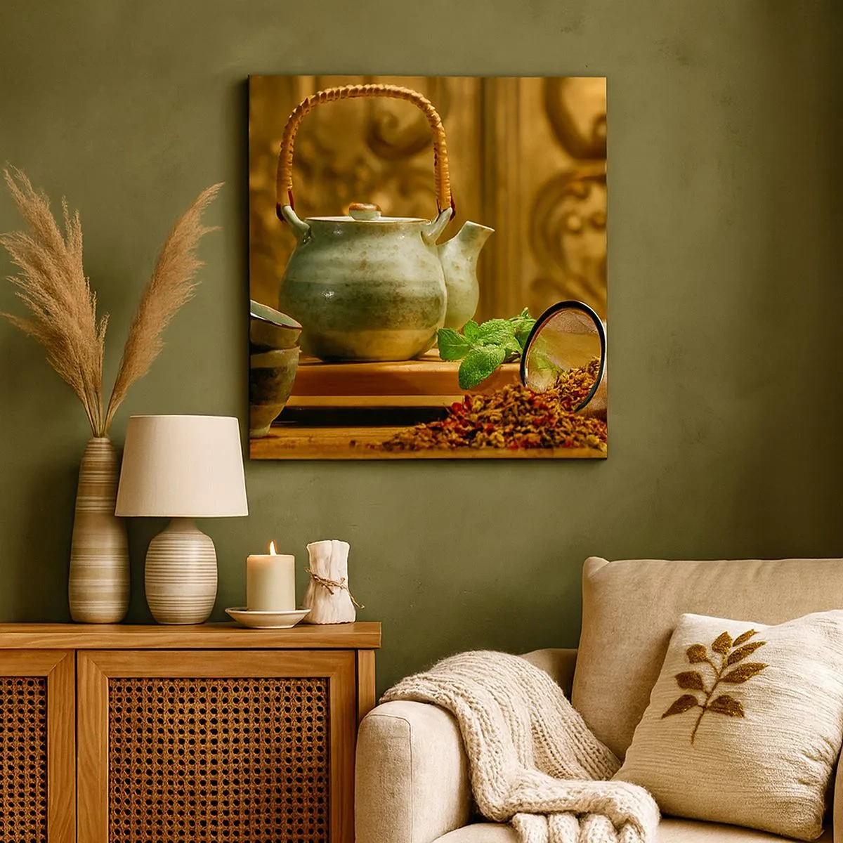 Canvastavla - Bild på duk - Avhandling om tedrickande - 30x30 cm