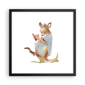 Affisch i svart ram - Mamma, läs för mig - 40x40 cm