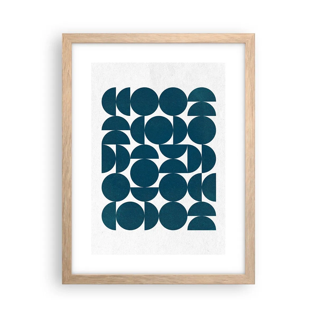 Affisch i ram av ljusek - Cirklar och halvcirklar - 30x40 cm