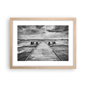 Affisch i ram av ljusek - Jag väntar på vind som blåser bort... - 40x30 cm