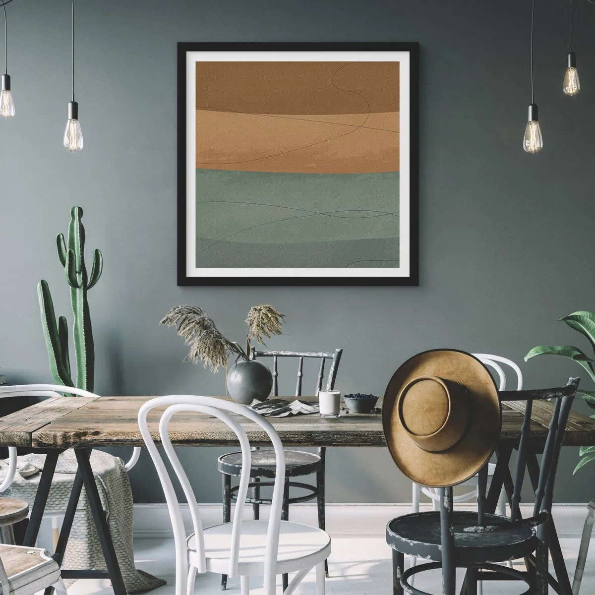 Affisch i svart ram - Horisontell komposition - 40x40 cm