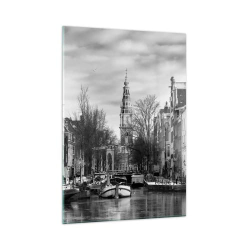 Glastavla - Bild på glas - Amsterdam stämning - 50x70 cm