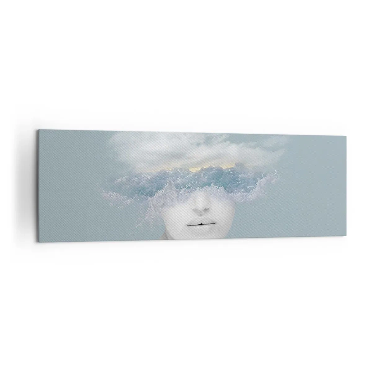 Canvastavla - Bild på duk - Med huvudet i molnen - 160x50 cm