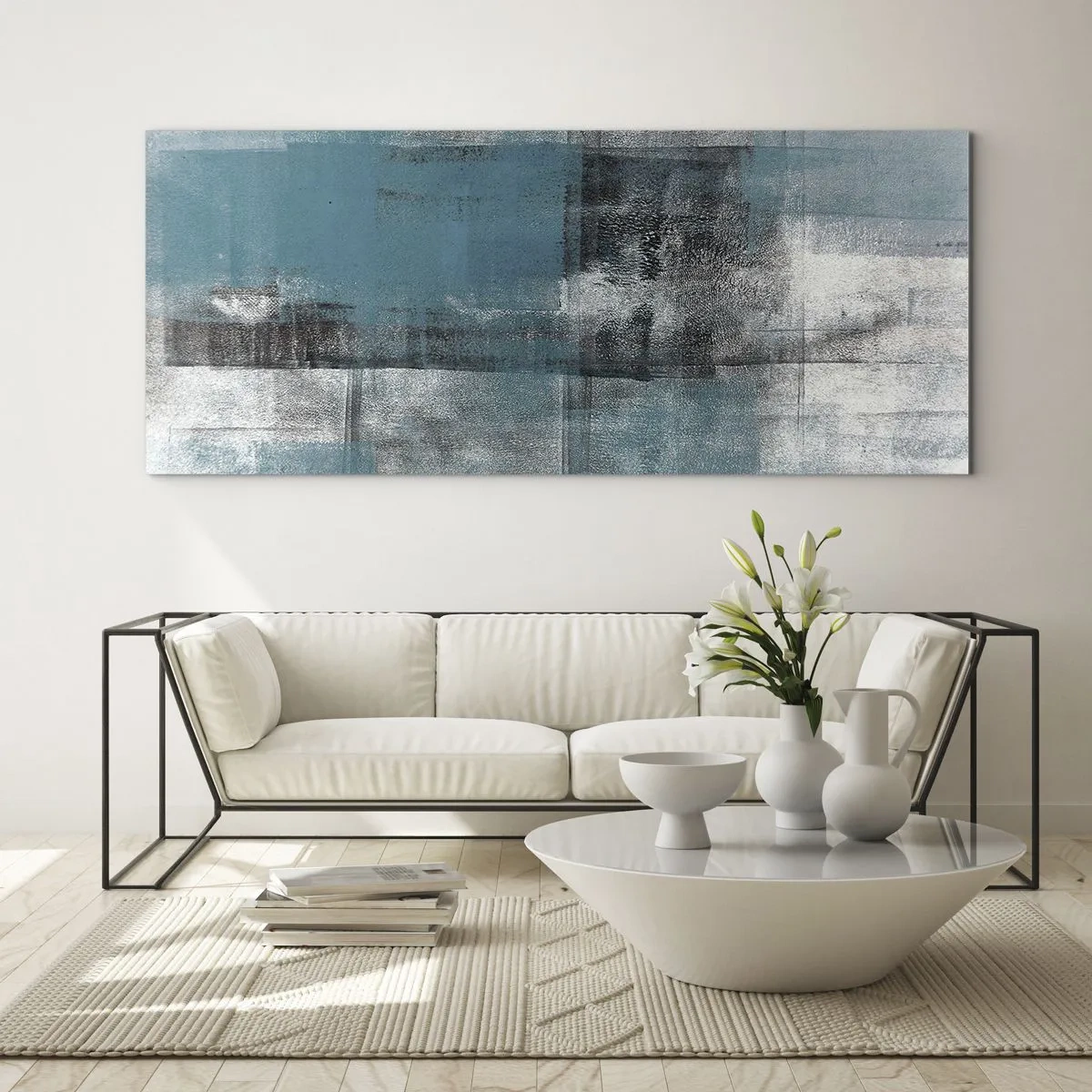 Glastavla - Bild på glas - Vatten och luft - 90x30 cm