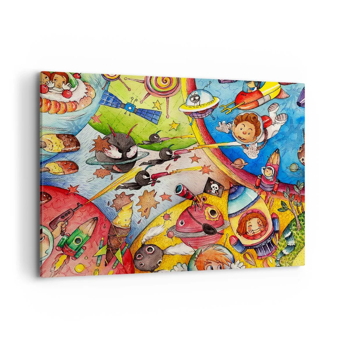 Canvastavla - Bild på duk - Stora rymdäventyret - 100x70 cm