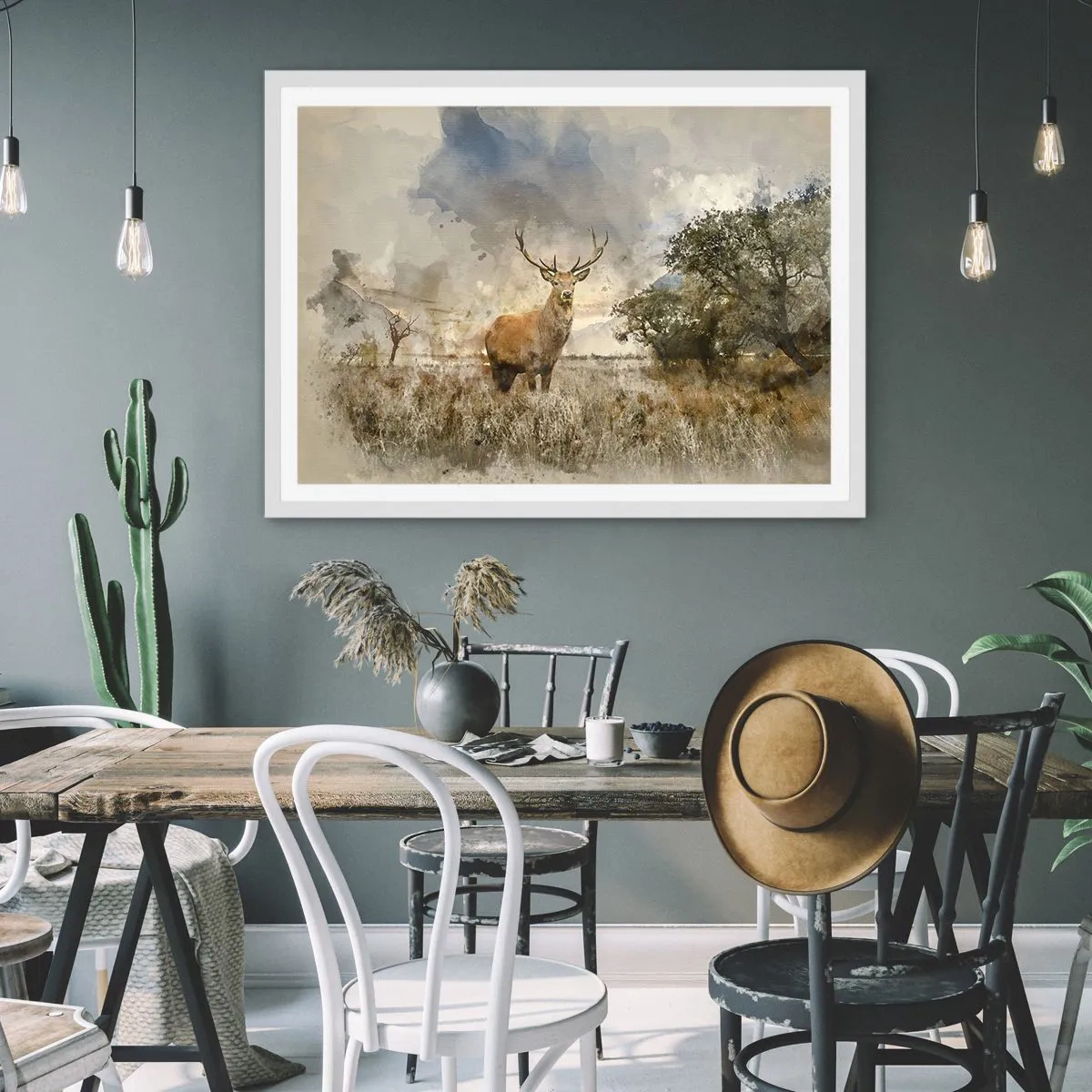 Affisch i vit ram - Värdighet - styrka - dignitet - 100x70 cm