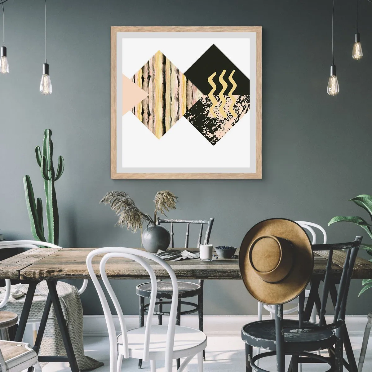 Affisch i ram av ljusek - Inte så enkelt - 40x40 cm