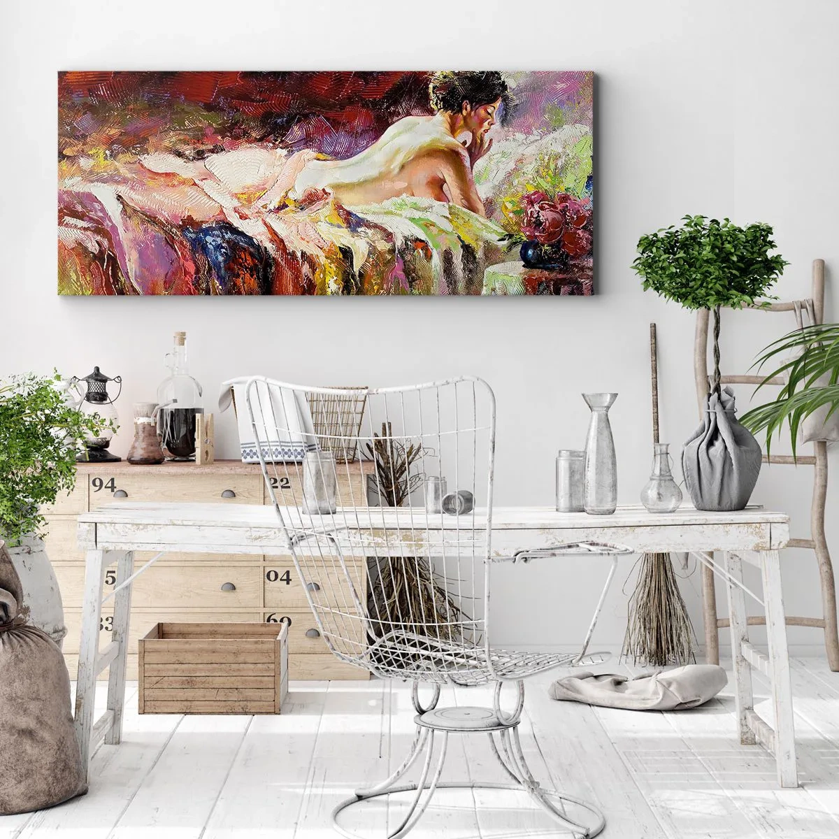 Canvastavla - Bild på duk - Venus försänkt i sina tankar - 100x40 cm