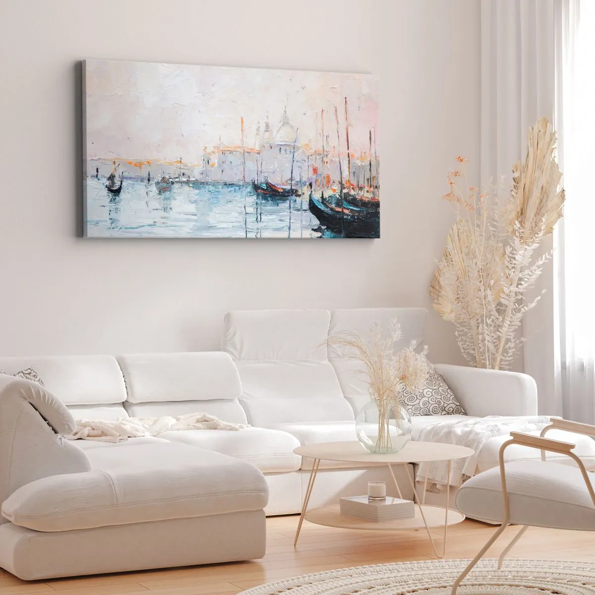Canvastavla - Bild på duk - Bortom vatten, bortom dimma - 100x40 cm