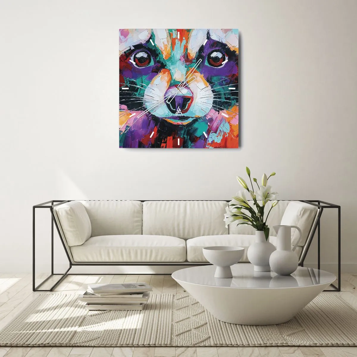 Väggklocka - Klocka på glas - Enbart goda emotioner - 30x30 cm