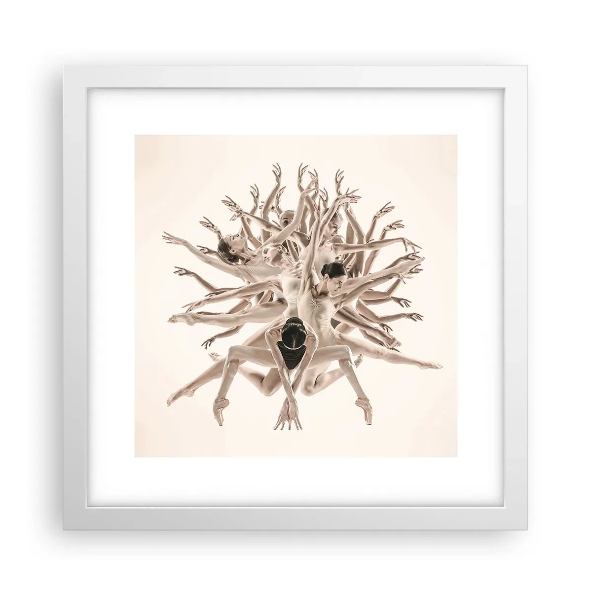 Affisch i vit ram - Blommar i dansen - 30x30 cm