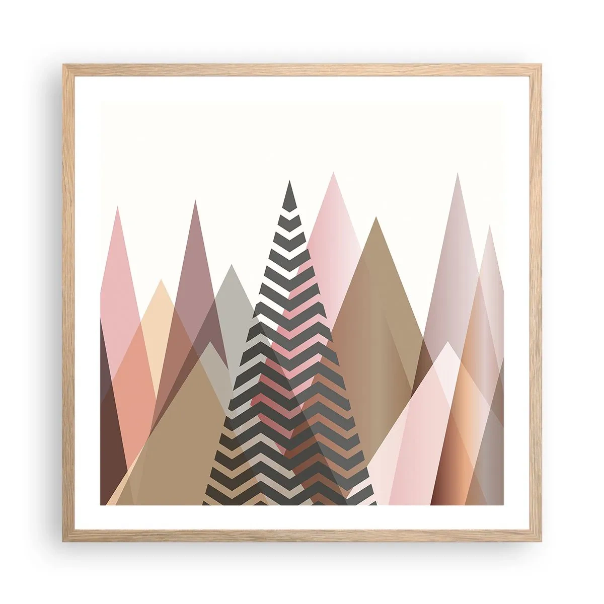 Affisch i ram av ljusek - Utsikt över pyramider - 60x60 cm