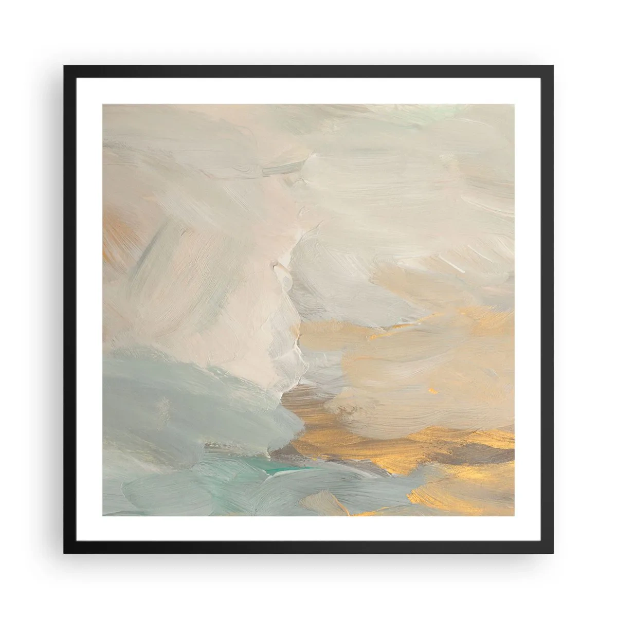 Affisch i svart ram - Abstraktion - ett land av mildhet - 60x60 cm