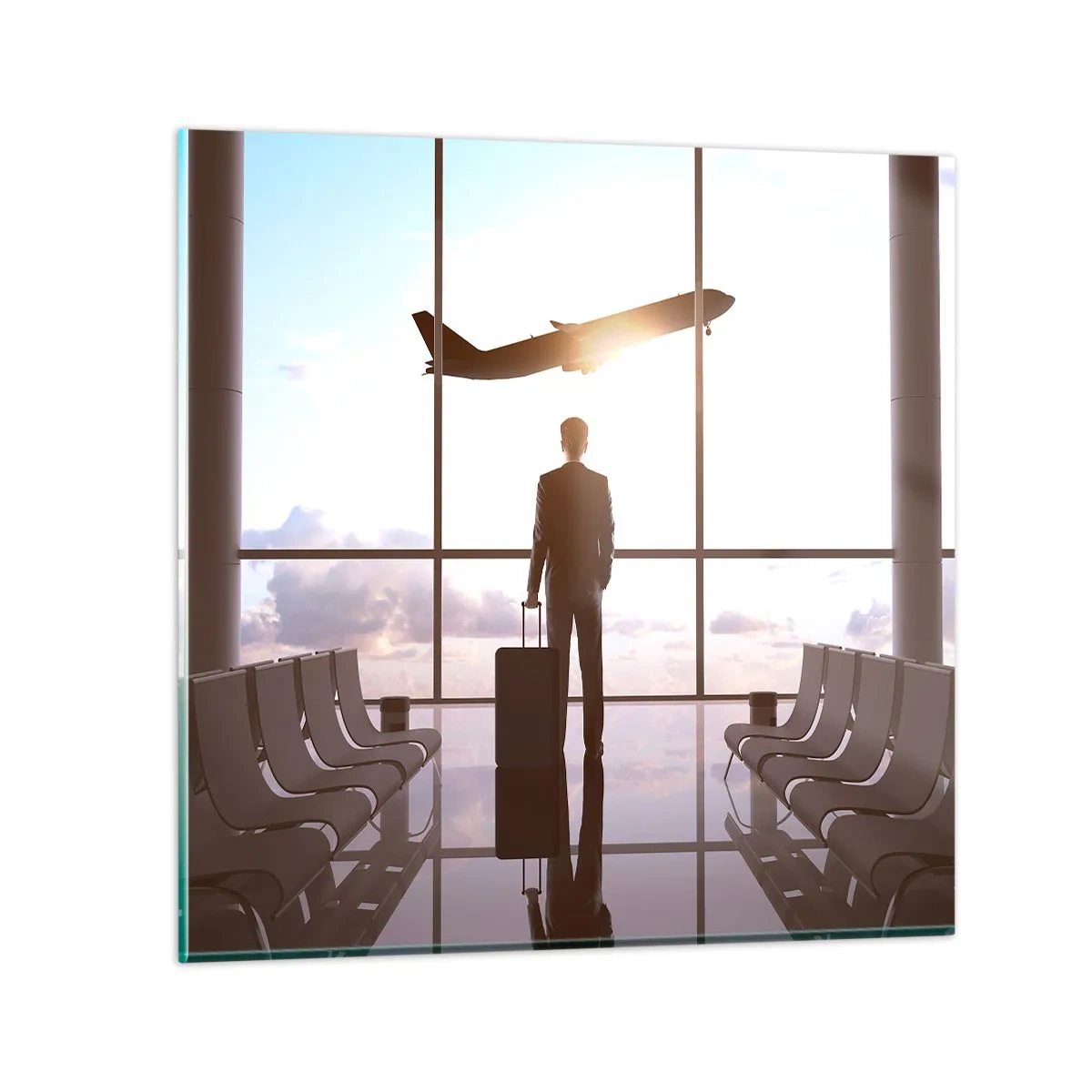 Glastavla - Bild på glas - Du har tid, sakta ner - 70x70 cm