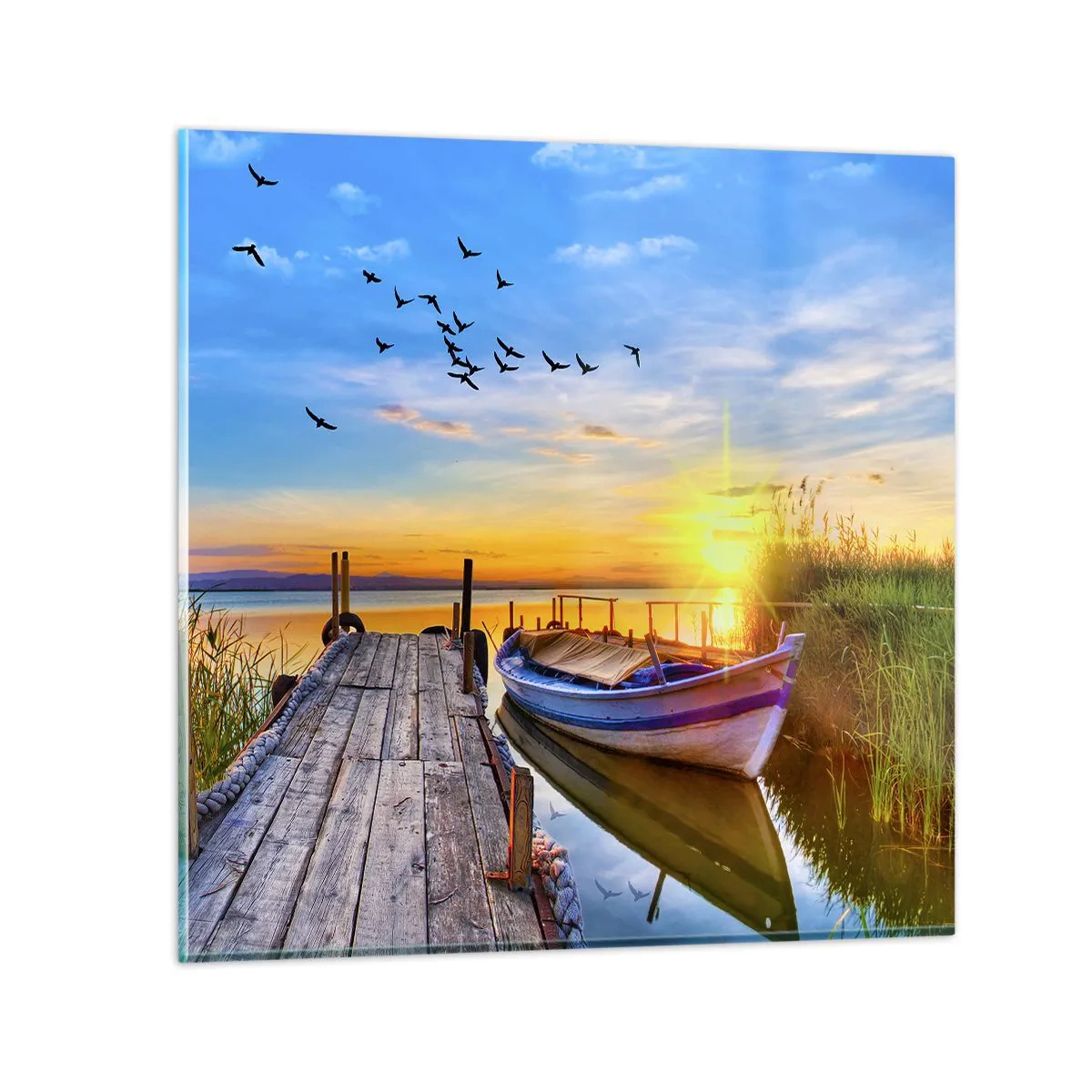 Glastavla - Bild på glas - Adjö, vi ses imorgon - 40x40 cm