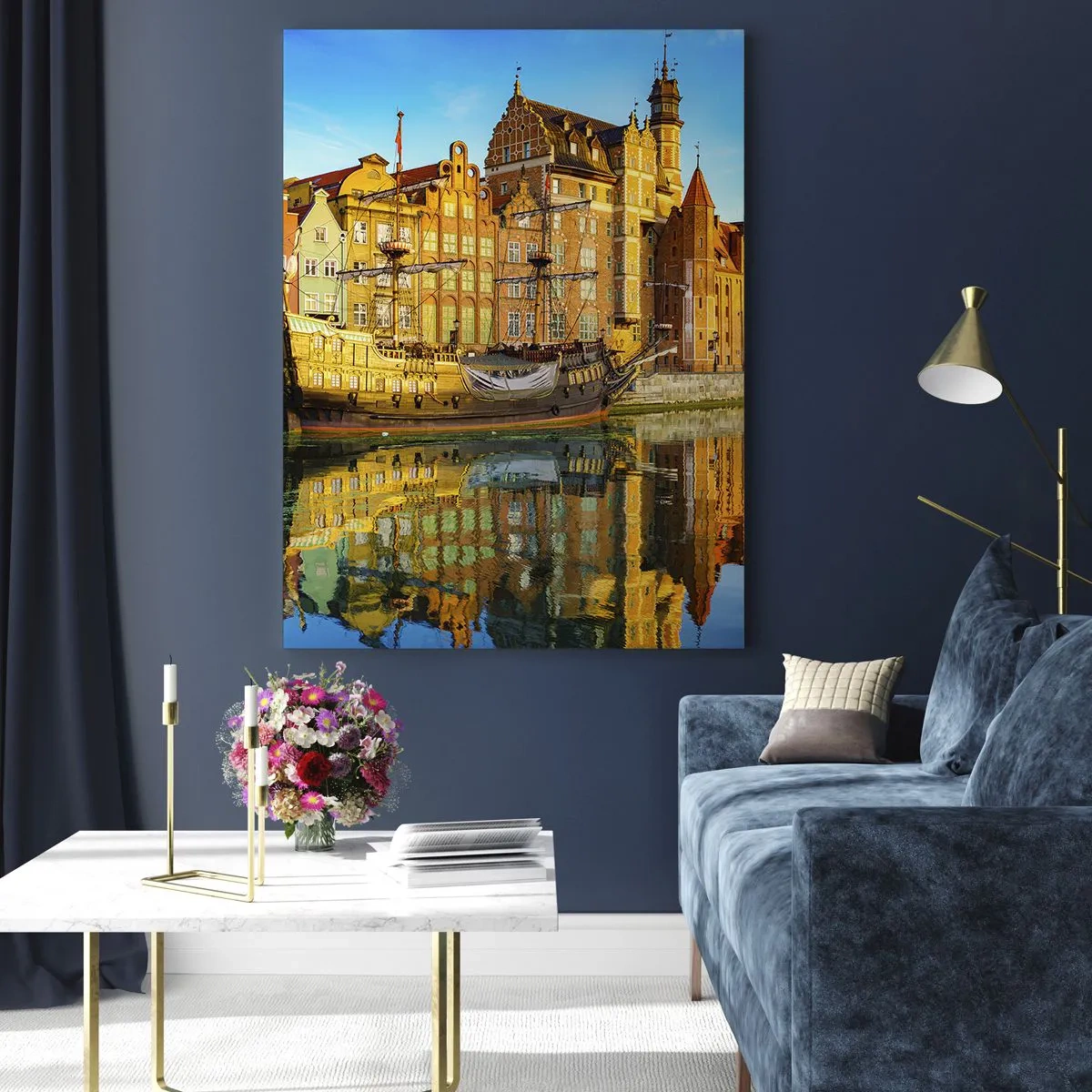 Glastavla - Bild på glas - Det förflutnas spegelbild - 50x70 cm