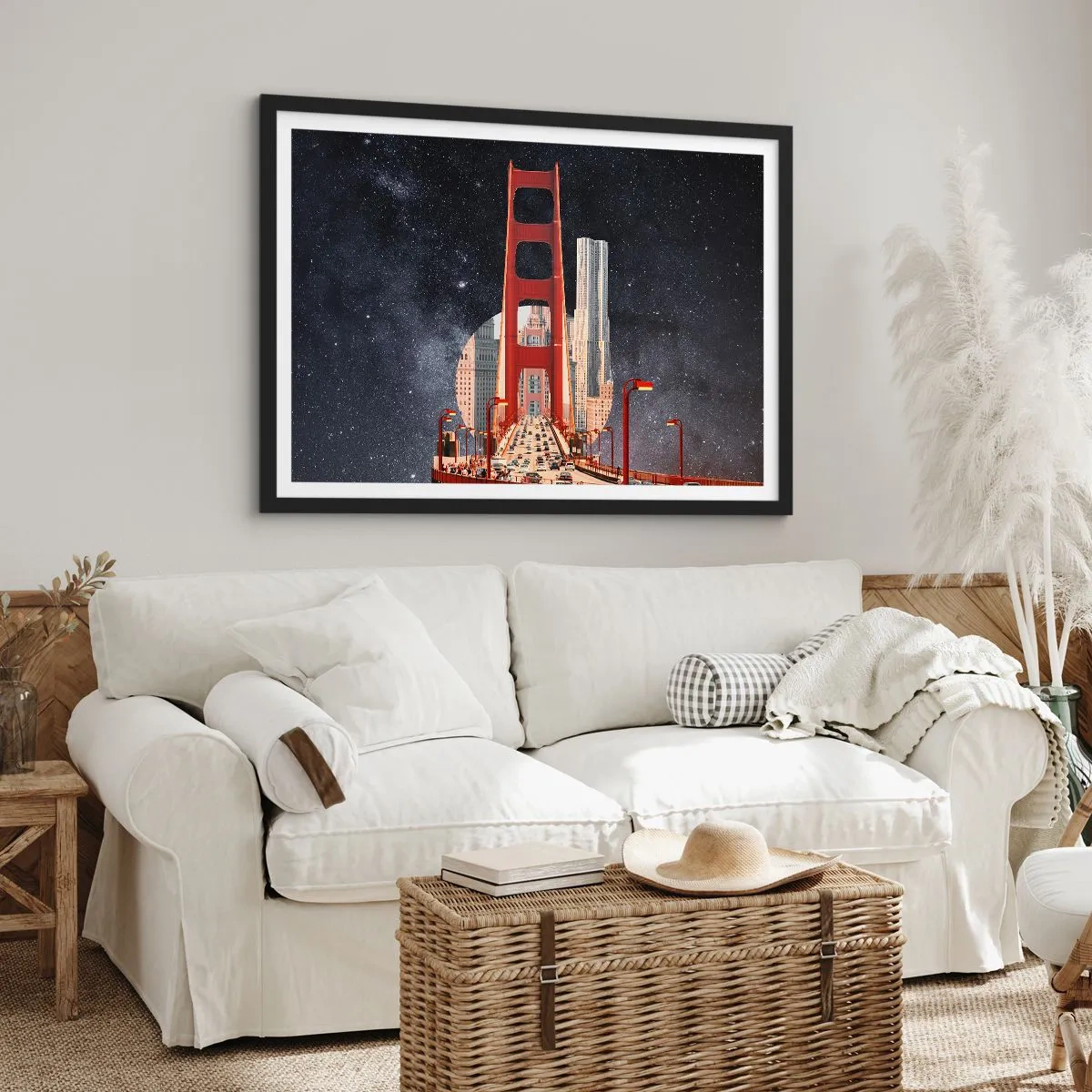 Affisch i svart ram - Alltid i centrum - 70x50 cm