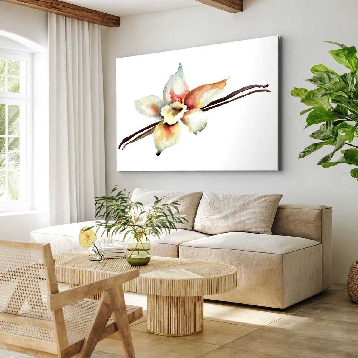 Canvastavla - Bild på duk - Söt målning - 70x50 cm