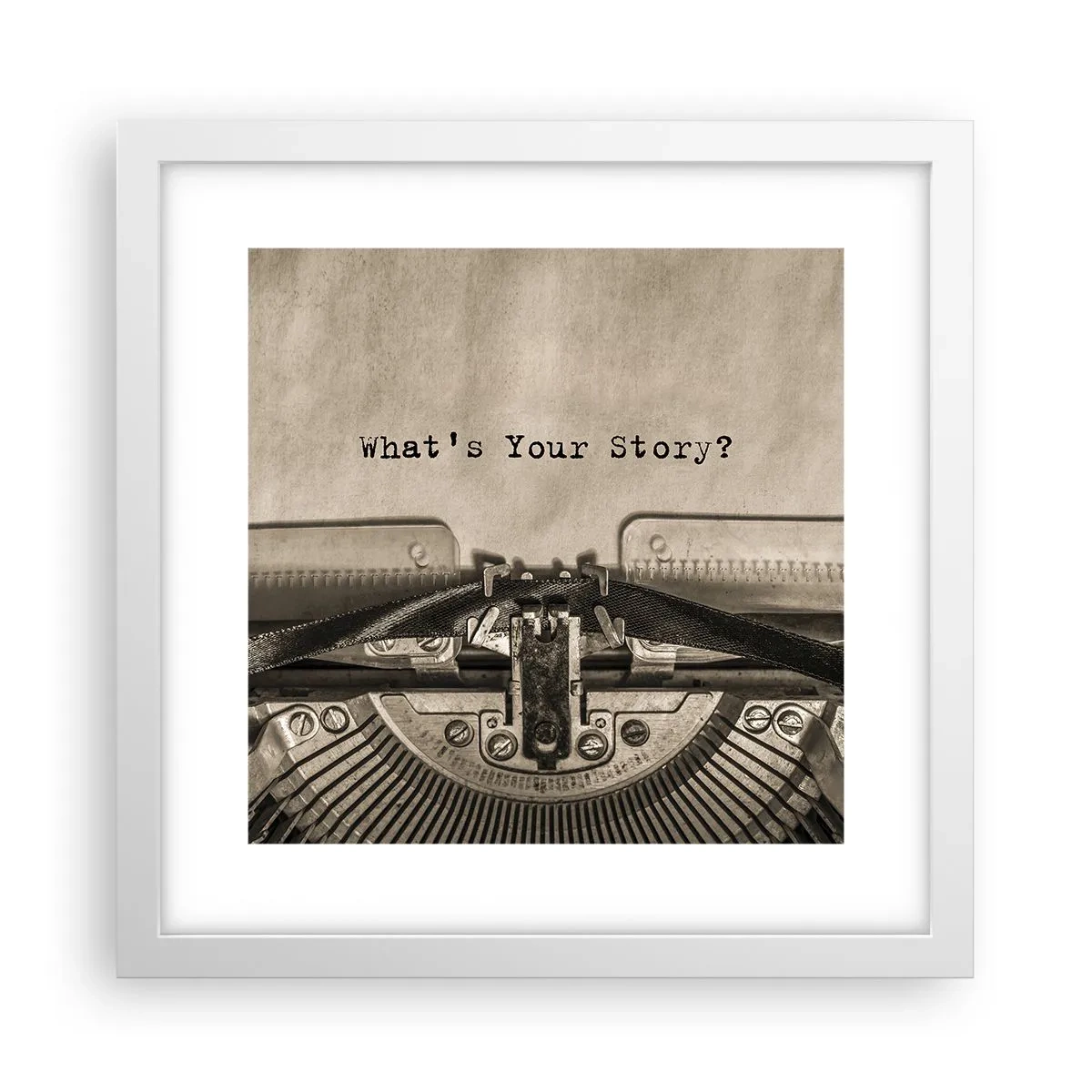 Affisch i vit ram - Svara mig - 30x30 cm